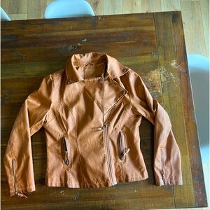 Max studio brown vegan leather jacket
